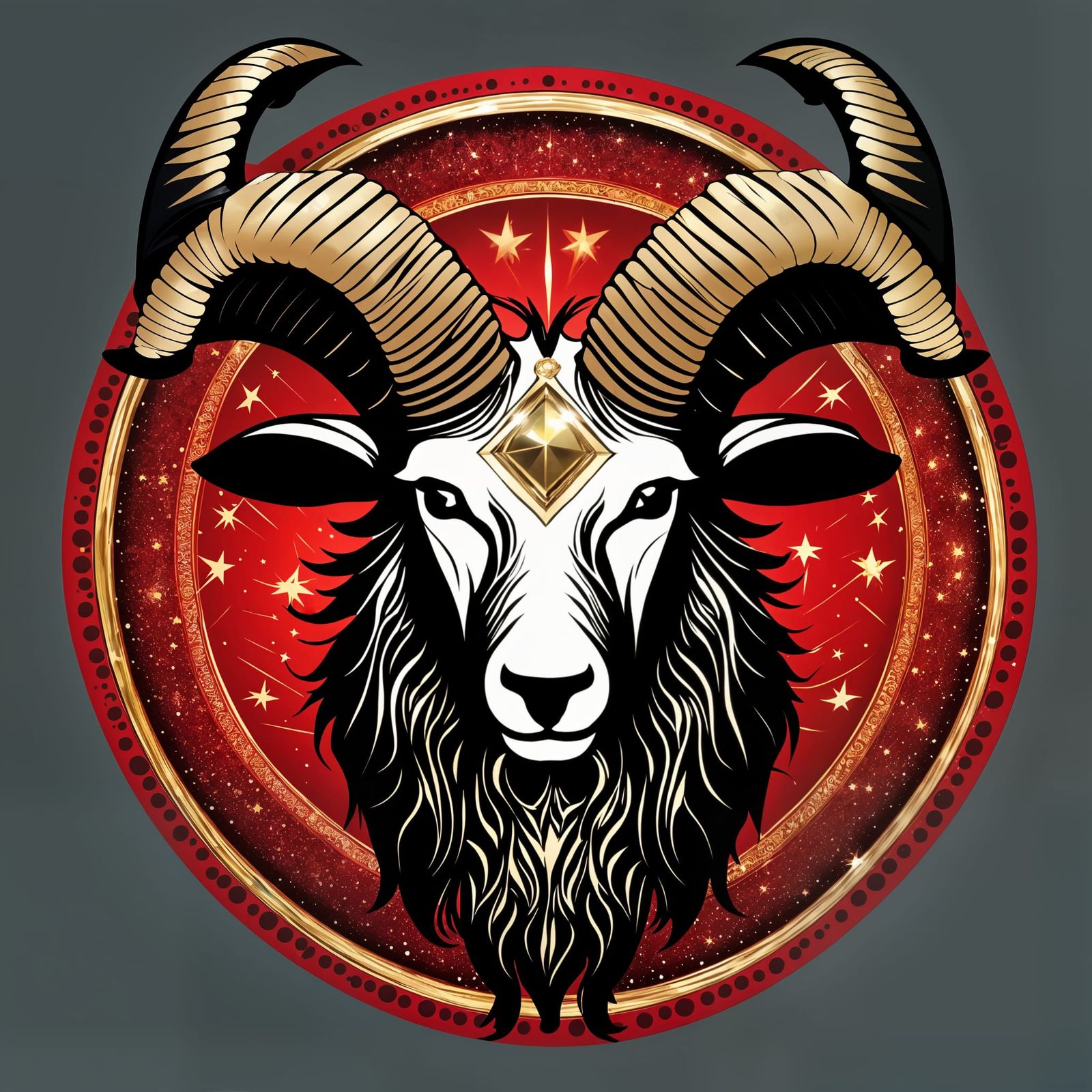 Glamorous Glittering Goat God Digital Art