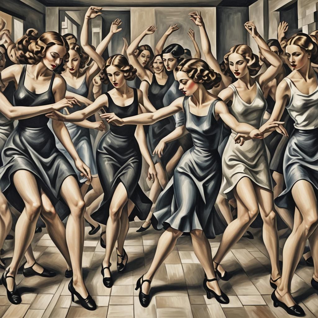 Dance Class in Art Deco Style