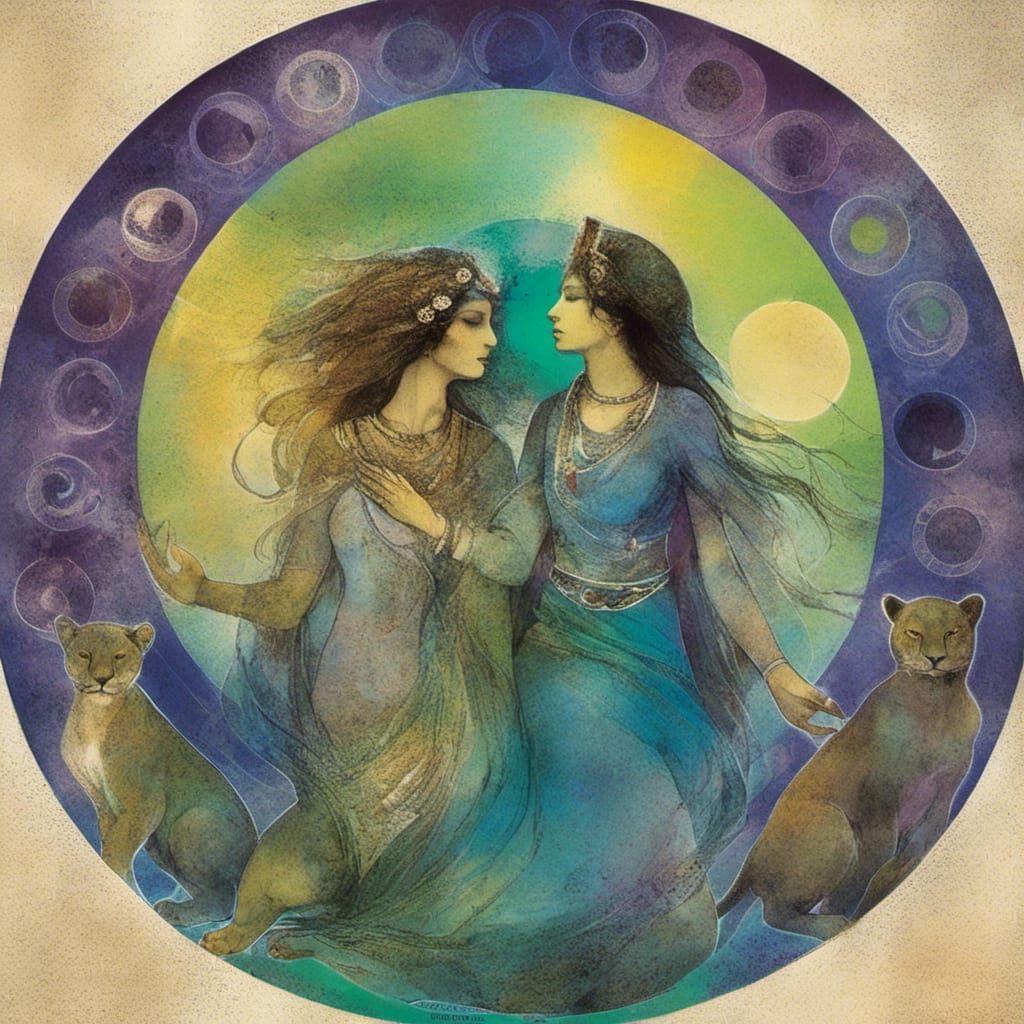 <lora:ArchetypalImagery:1.0> A circle of women dancing with ...