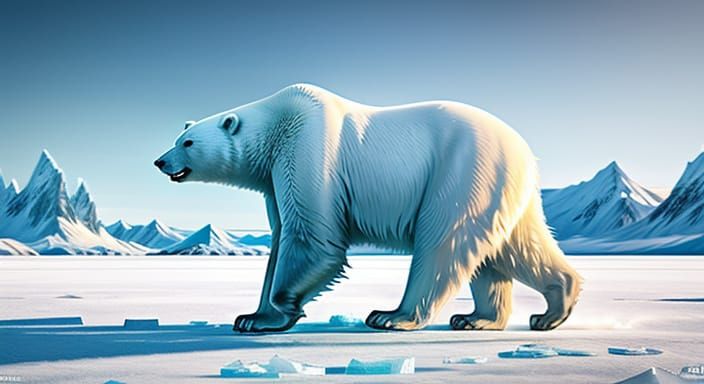 Majestic Polar Bear in Dramatic Arctic Landscape