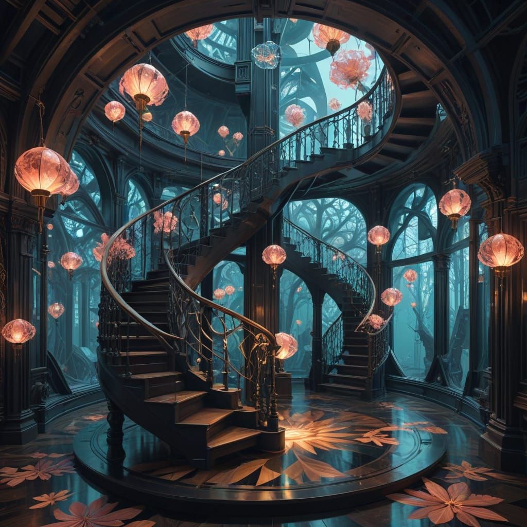 Crystals and Fractals: A Dreamlike Spiral of Infinity