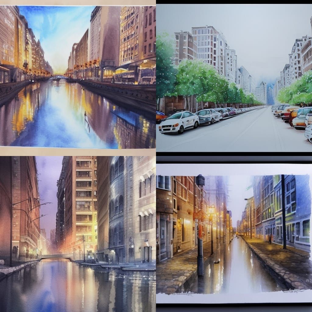 My city in watercolor