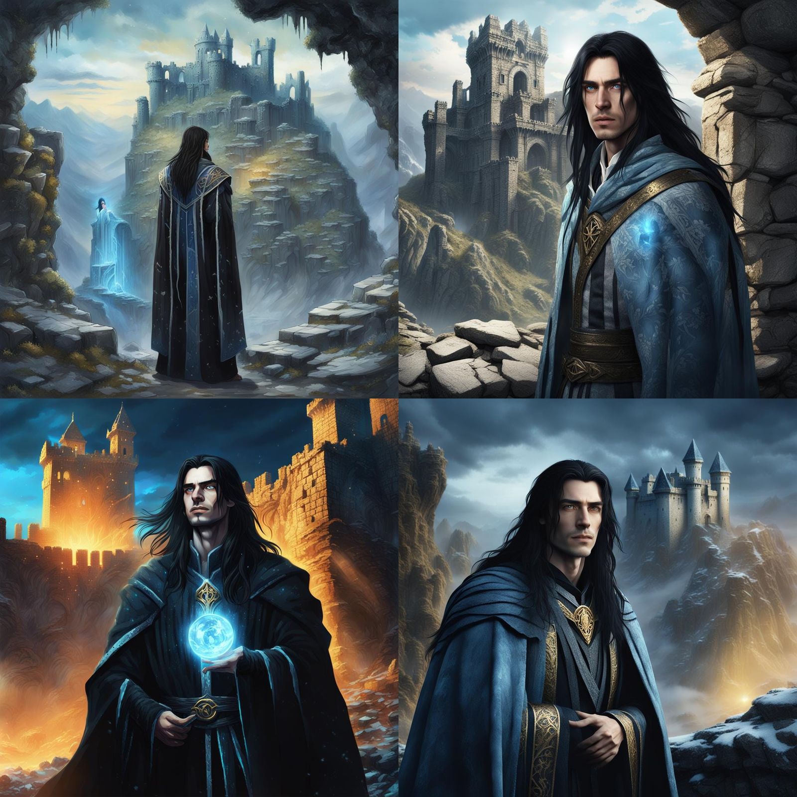 Androgynous Wizard Portrait in Fantasy Concept Art Style