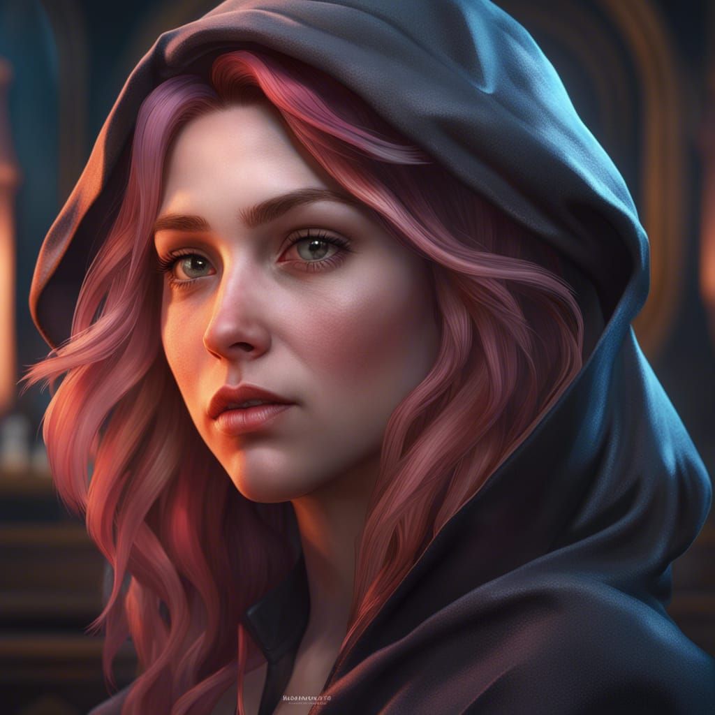 Detailed Portrait of Teenage Witch Apprentice