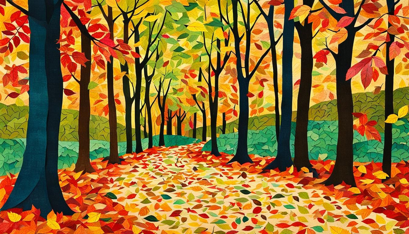 Autumn Forest Path in Layered Paper Collage