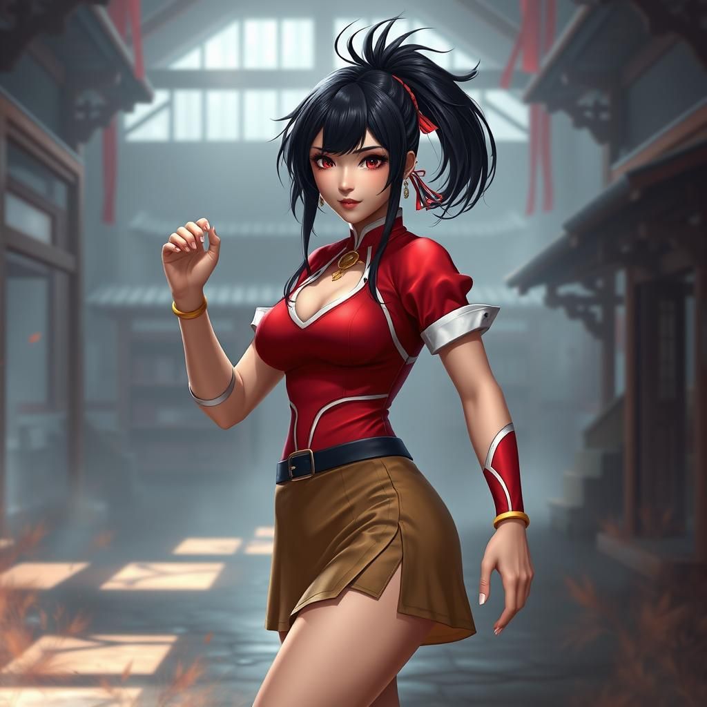 Momo Yaoyorozu in Training Hall, Detailed Matte Painting