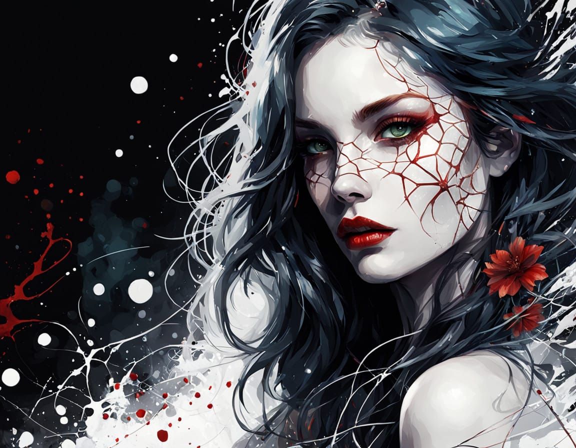 Enchanting Digital Portrait of a Red Haired Woman