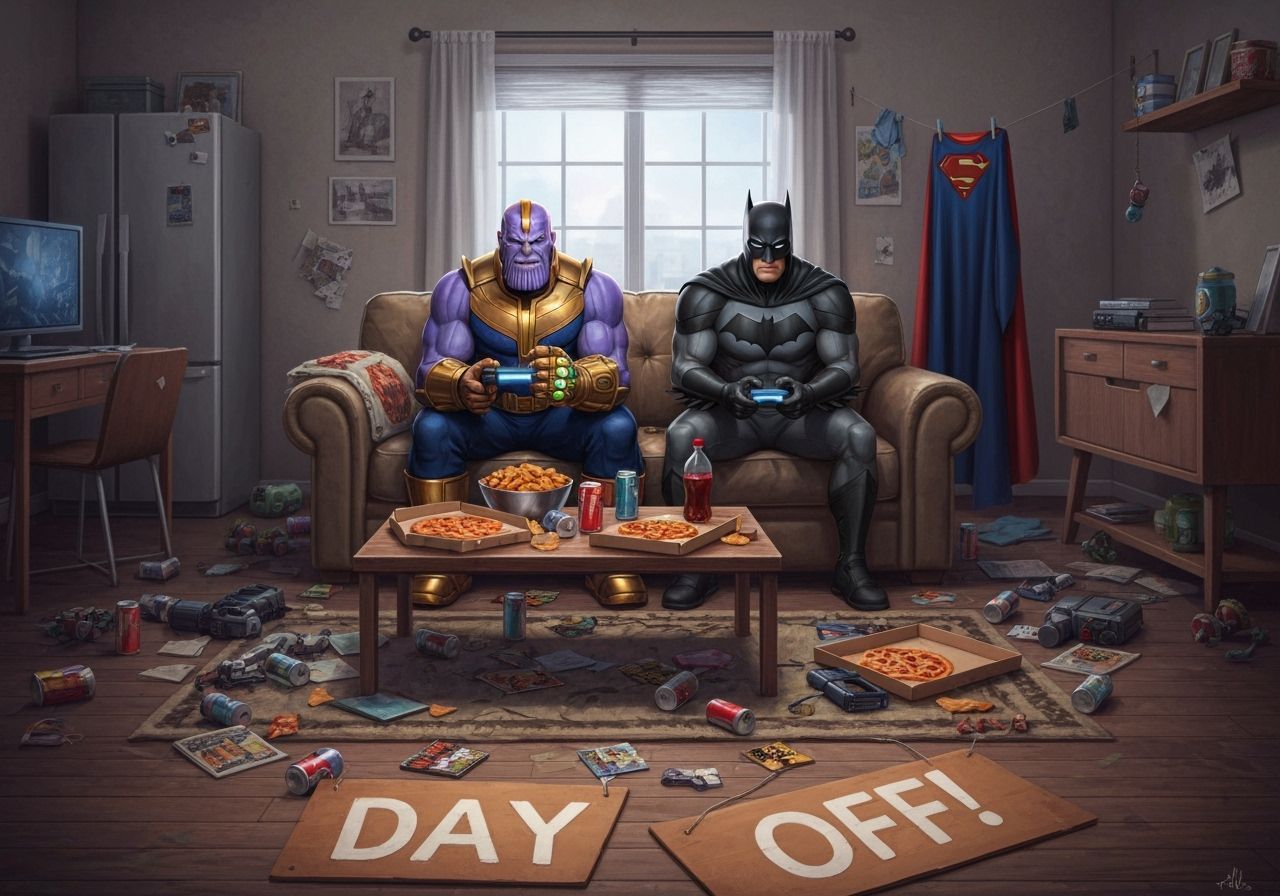 Supervillains Relaxing: Thanos & Batman Play Video Games