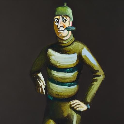 The Man in the Pickle Suit: Gouache Painting