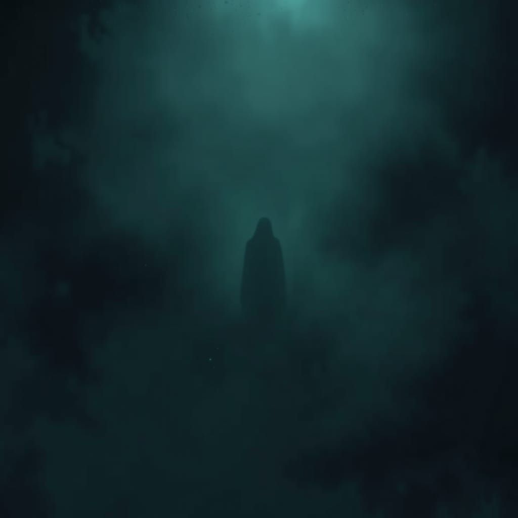Ethereal Shadow Emerging from Darkness: Horror Scene