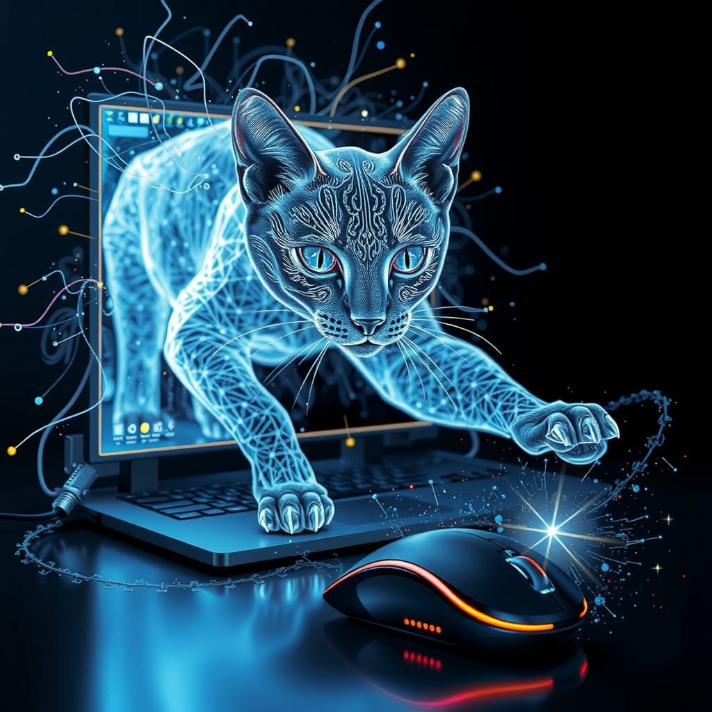 Hologram Cat and Mouse