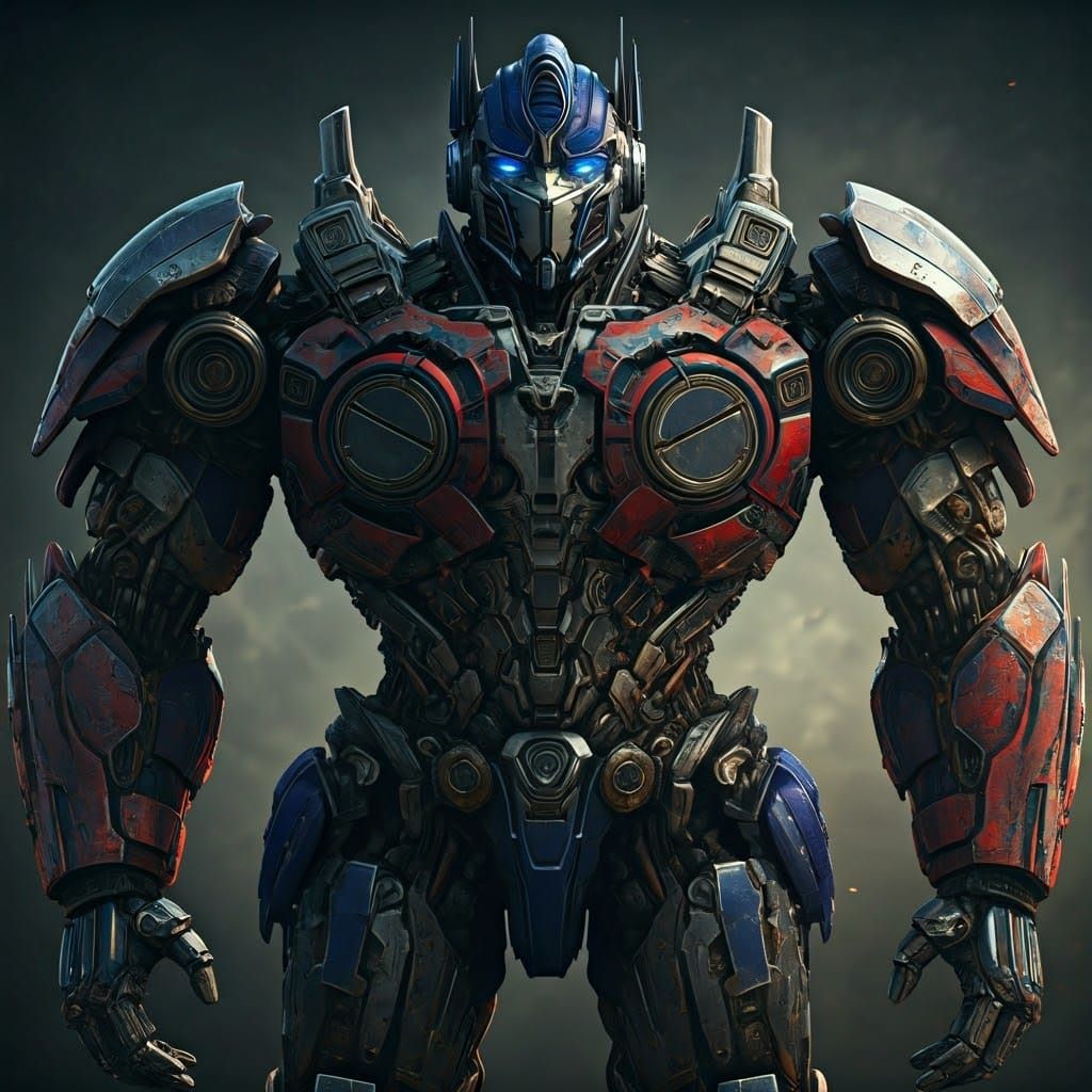 Optimus Prime in Gears of War Armor, 3D Render