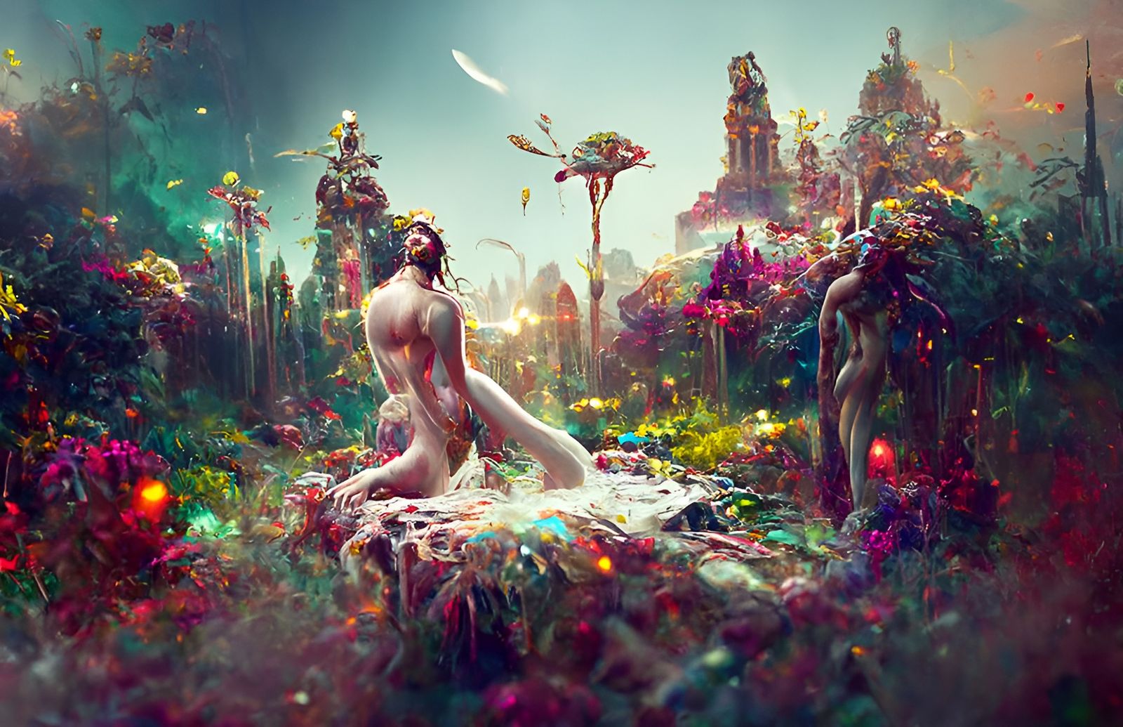 Ethereal Garden of Eden: A Hyperdetailed Digital Painting