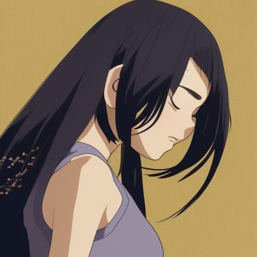 Cute Shy Girl in Studio Ghibli Anime Style