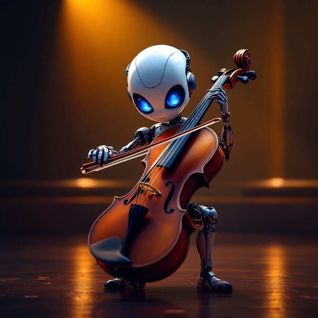 Cyborg Violinist Performs in Futuristic Concert Hall