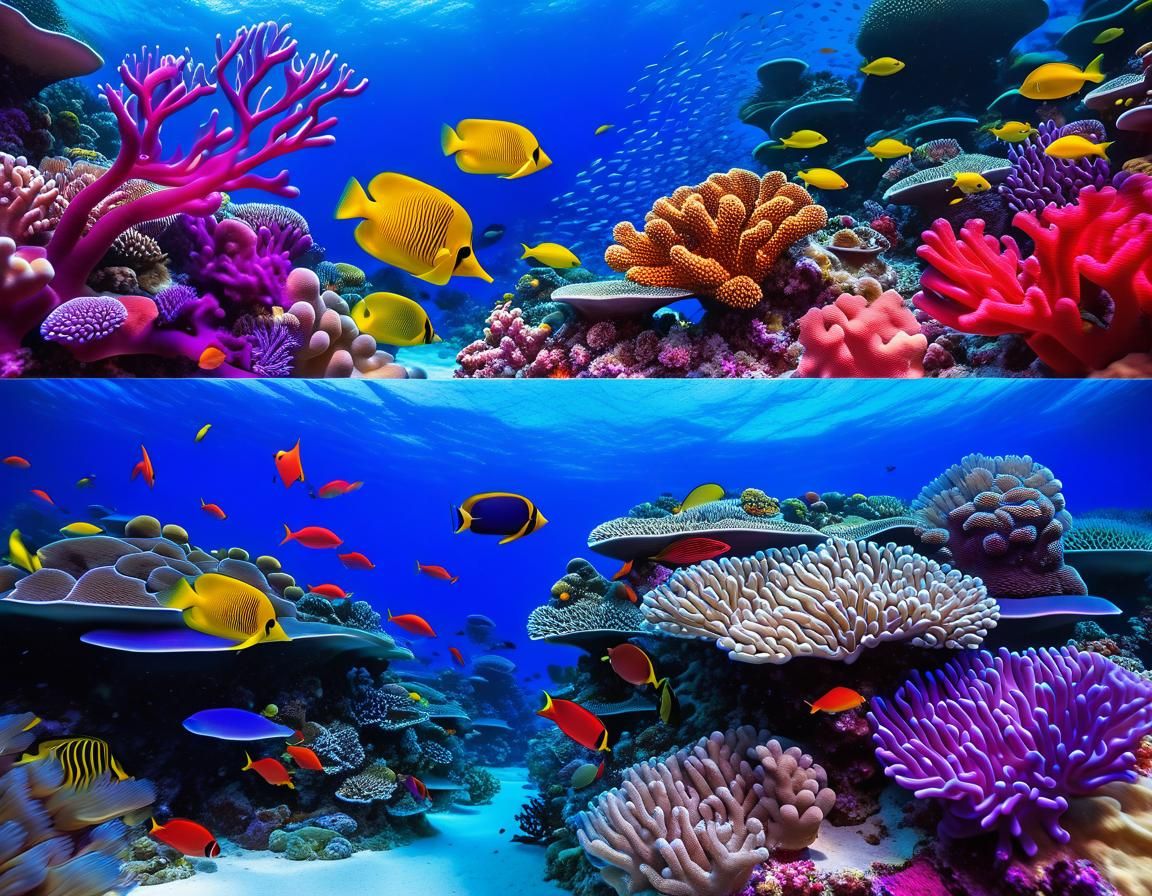 Vibrant Tropical Coral Reef Underwater Photography