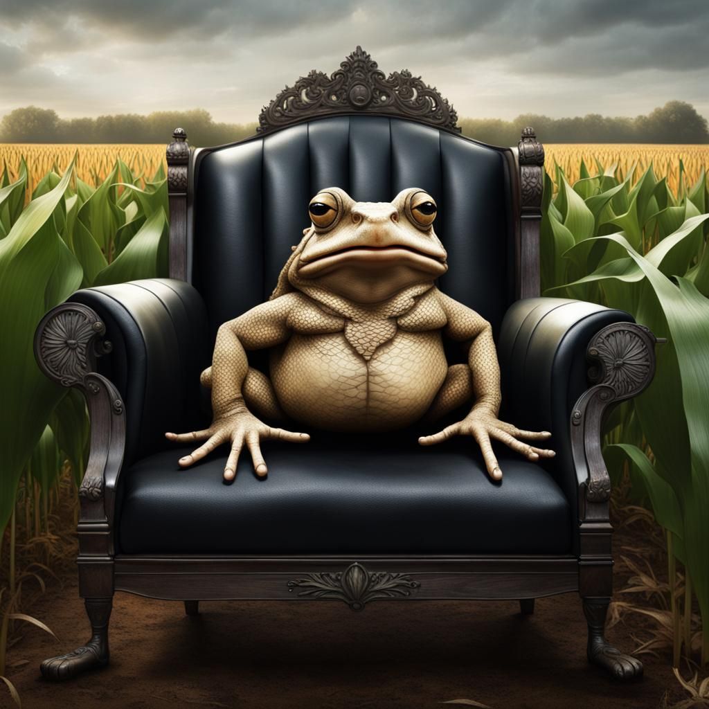 Toad on Sofa in Cornfield: Gothicpunk Steampunk