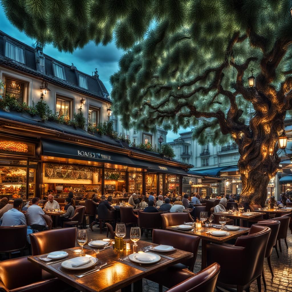 Exotic Restaurant Scene on Planet Zrki