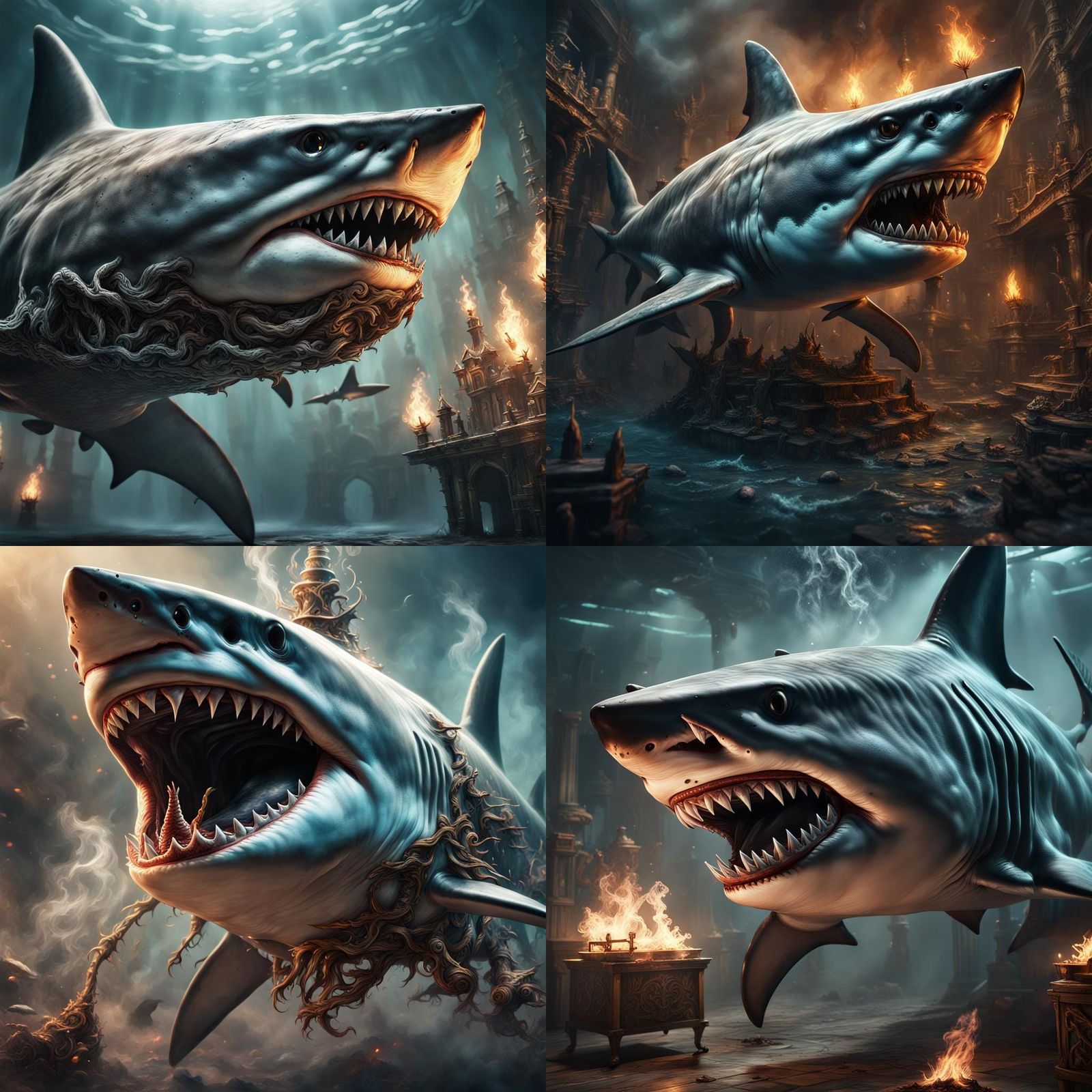 Smokey Shark: Breathtaking Fantasycore Artwork
