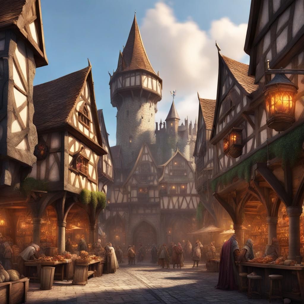 Medival Fantasy bigger city market place