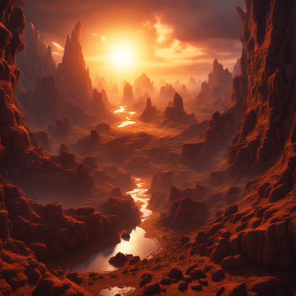 Sun Swallowing Earth: Detailed Matte Painting