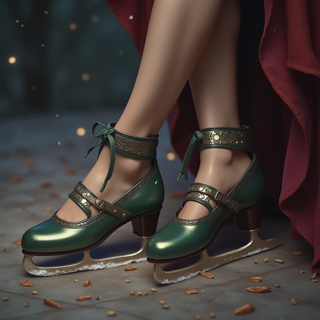 Whimsical Winter Enchantress in Vintage Ice Skates