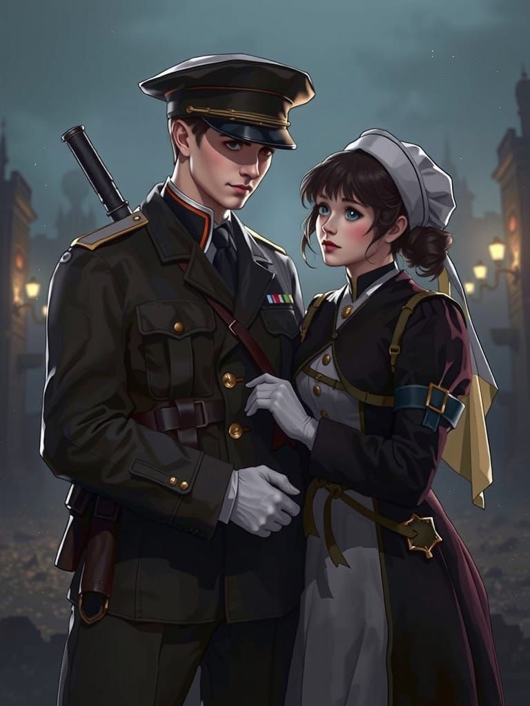WWI Love: Manga-Style Farewell in Rich Colors