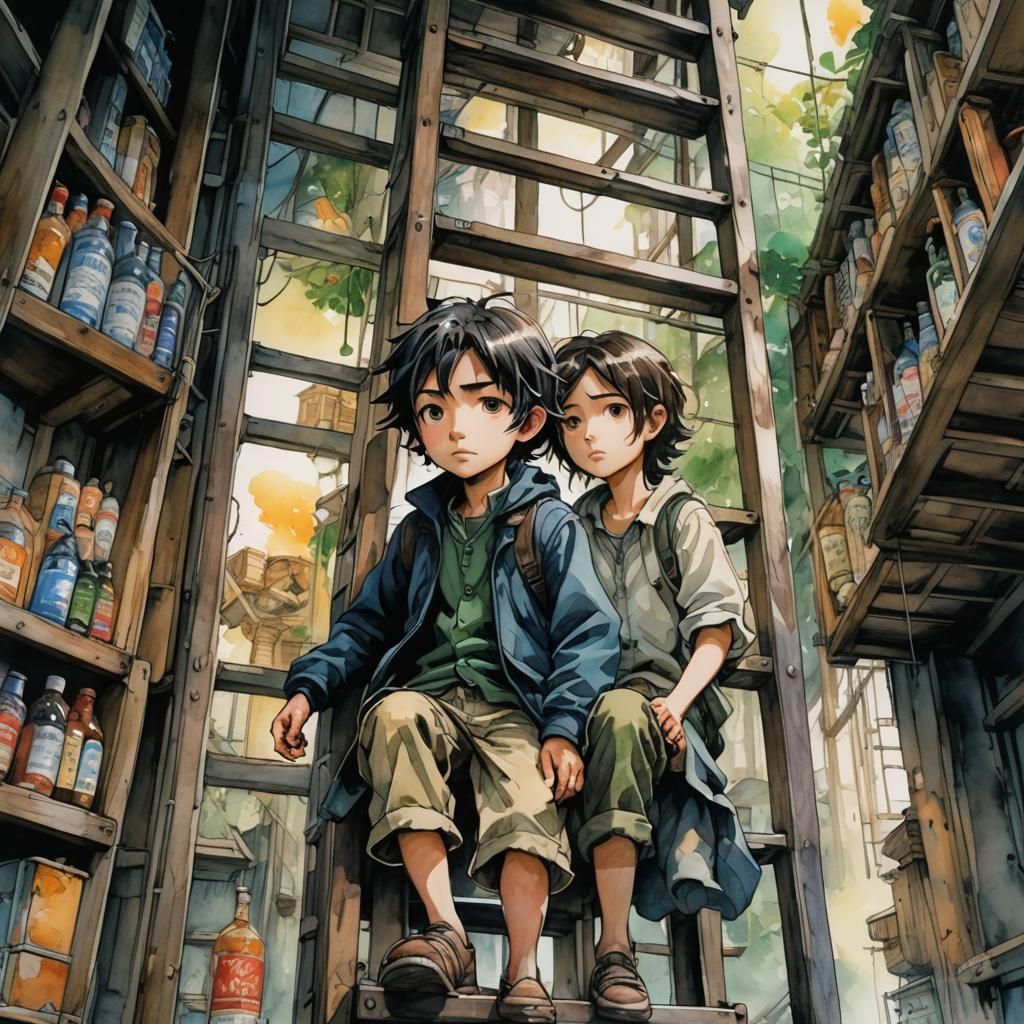 Walking Under Ladder: Hyperdetailed Watercolor Comic Art