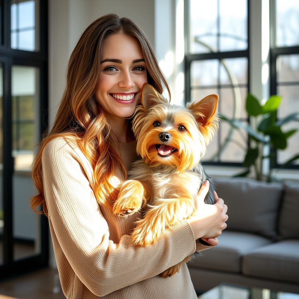 Warm Moment of Love and Joy in a Cozy Living Room
