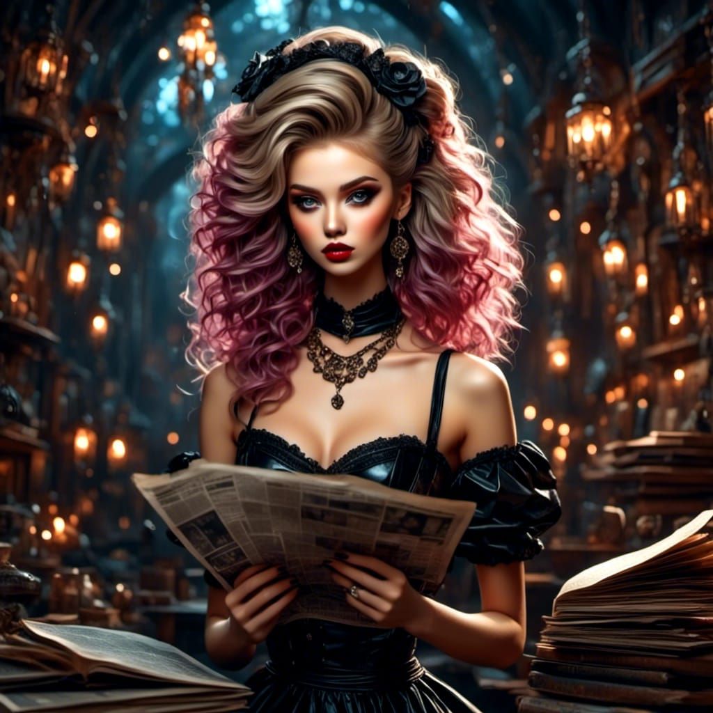 Glamorous Rock Star Portrait in Punk Style