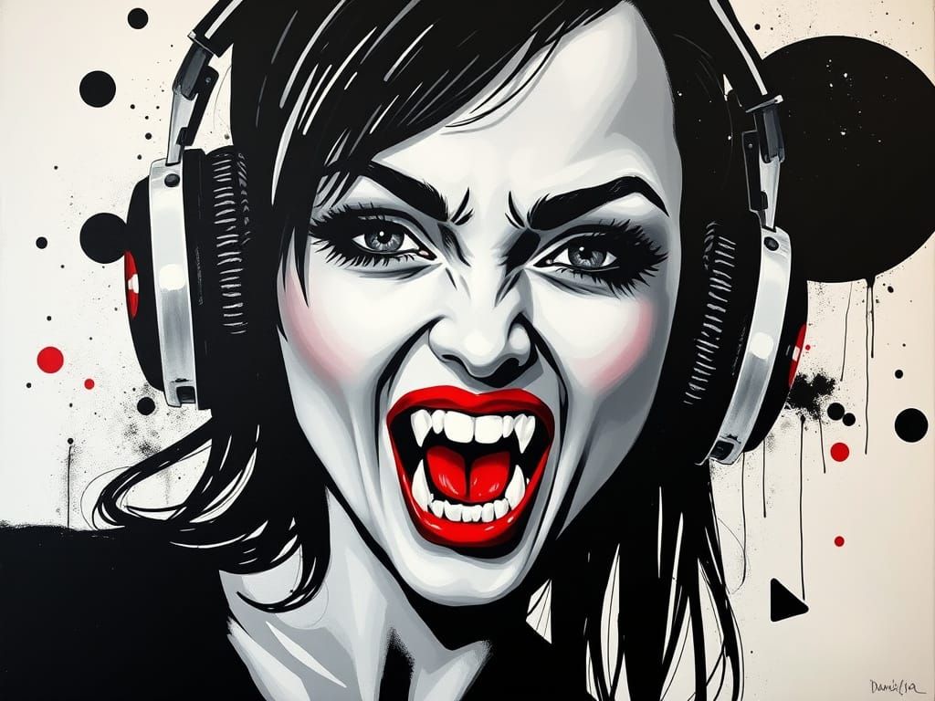 Vampire Rocks Out in Bold Acrylic Colors