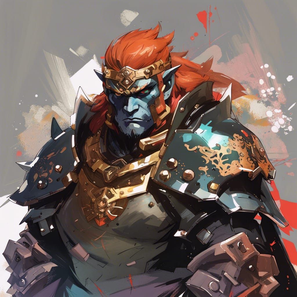 Ganondorf Portrait in Artistic Pastel Colors