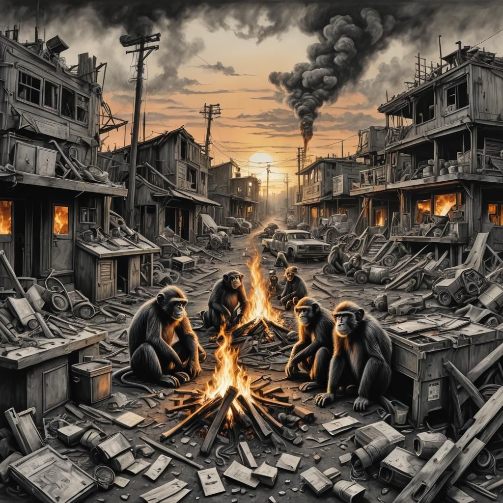 Junk Monkeys in Post-Apocalyptic Wasteland