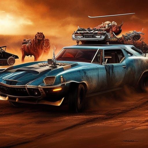 Mad Max Santa's Sleigh Pulled by Flying Ligers