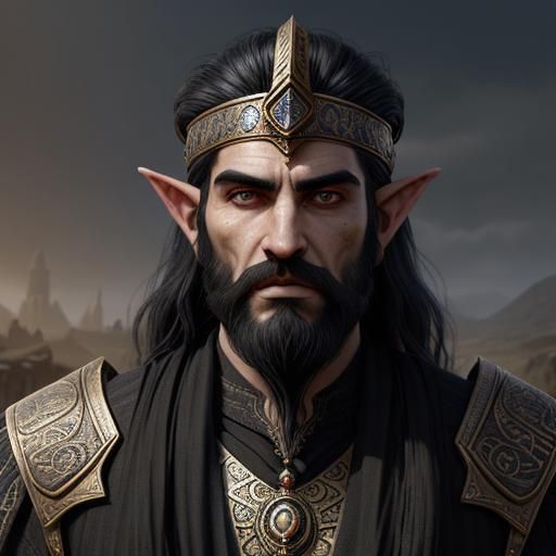 Dwemer Elf Portrait in Steampunk Fantasy Style