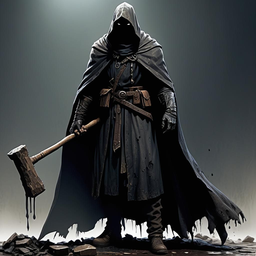 Grimdark Golarion Warrior with Hammer