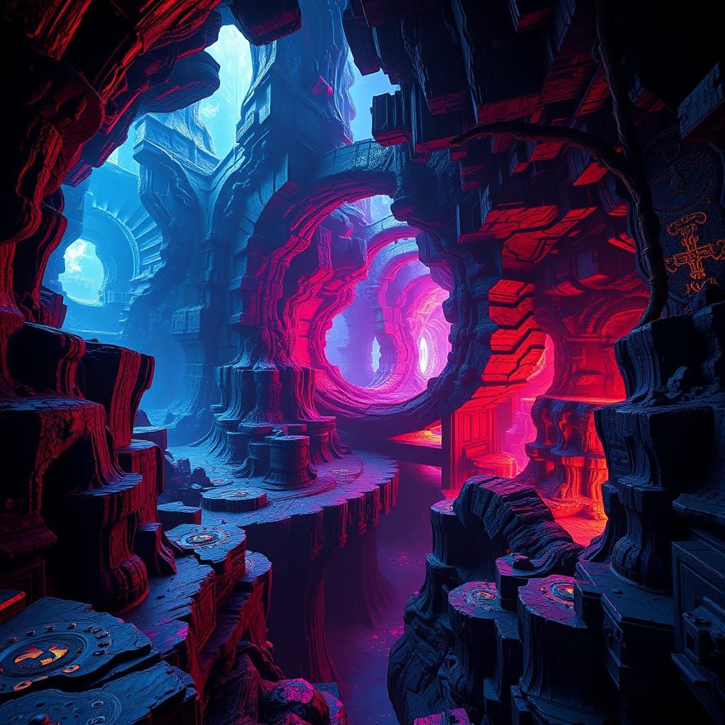 Realistic Labyrinthine Worlds in Fantasy Concept Art