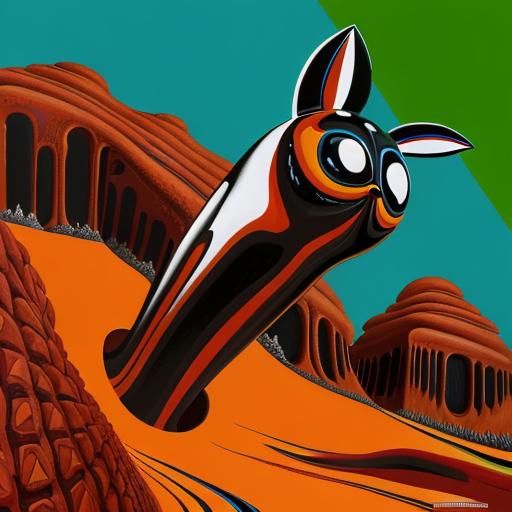 Abstract Surrealism: A Vibrant Matte Oil Painting