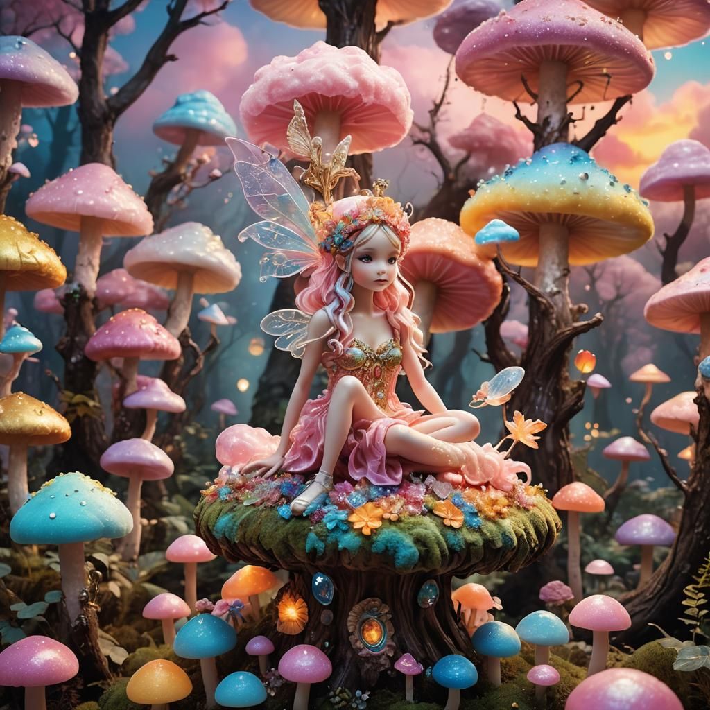 Candy Fairy in Dreamy Pastel Forest