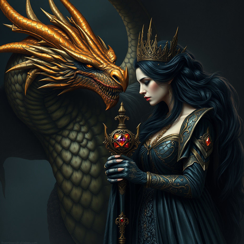 Dragon and Queen in Eternal Nightfall