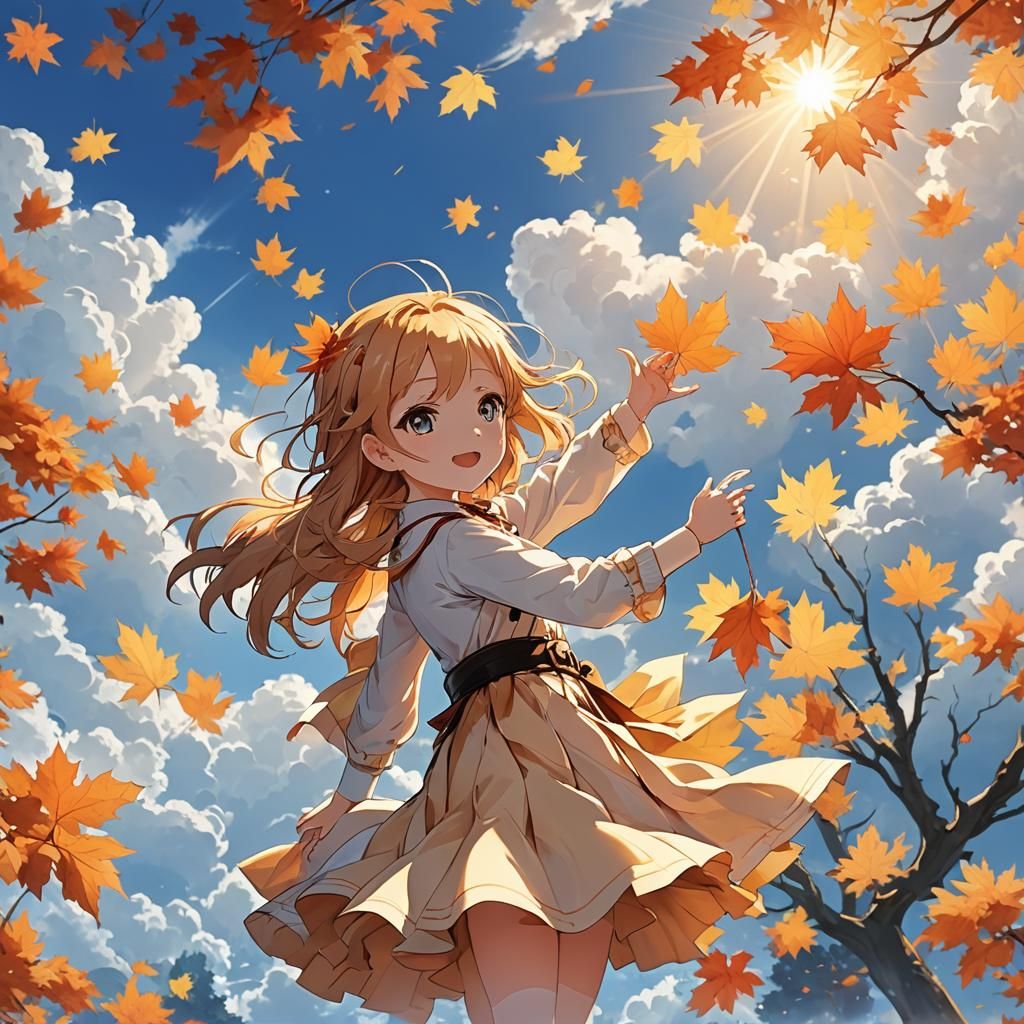 Heavenly Anime Sunshine Beams Through Clouds