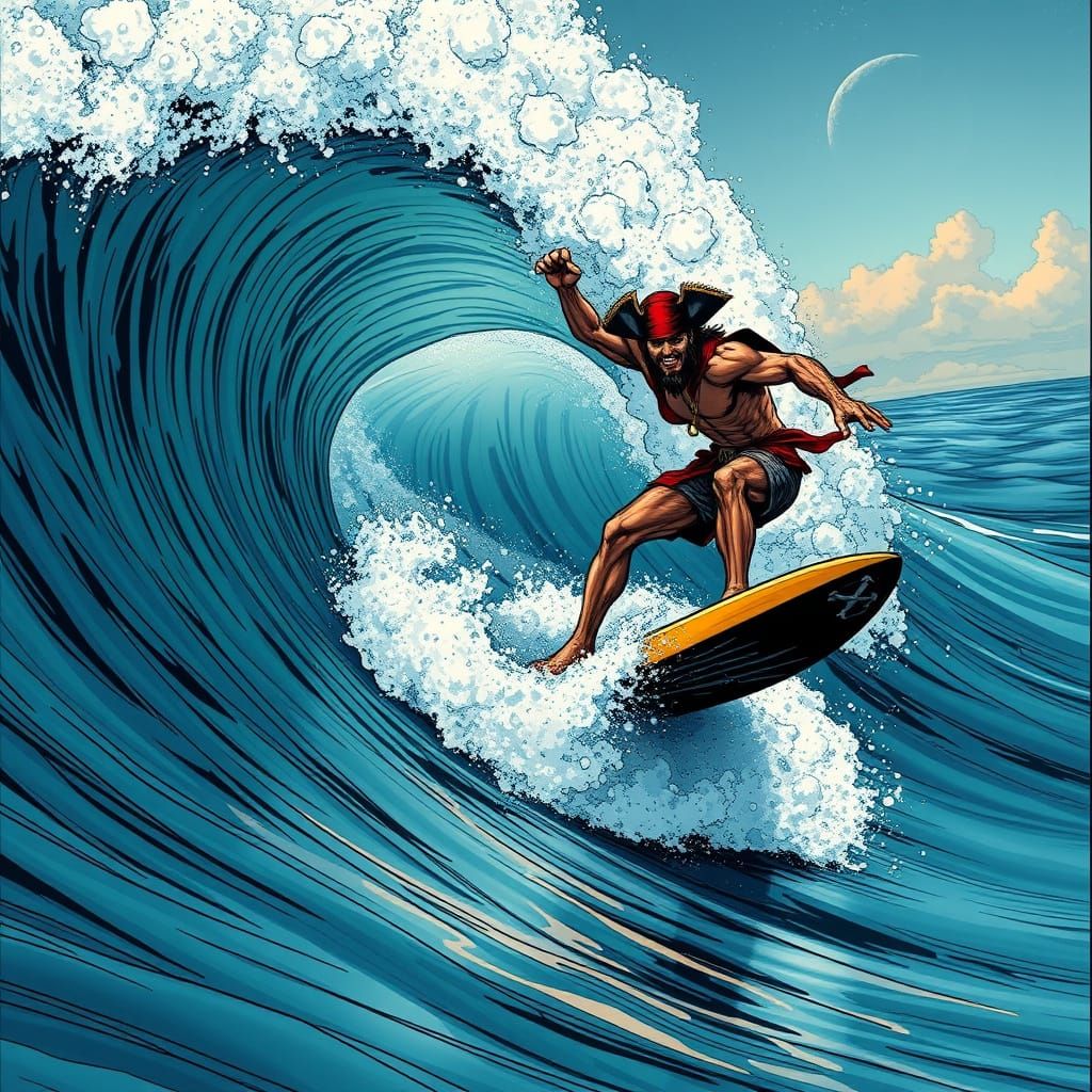 Swashbuckling Surfer Rides the Perfect Wave in Comic Book St...