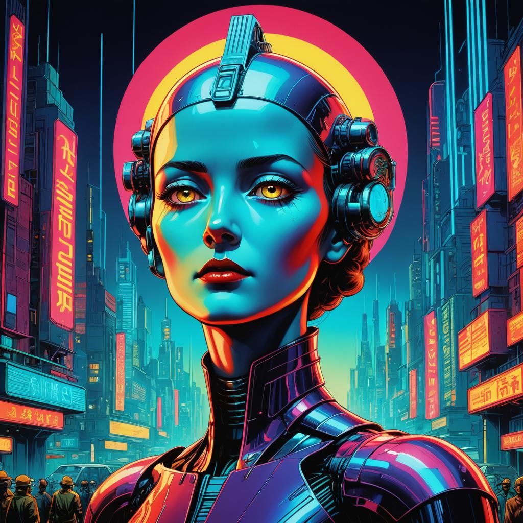 Metropolis by Fritz Lang in pop art style