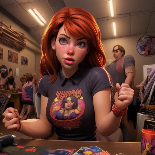 Cute Character in Comic Book Style Art