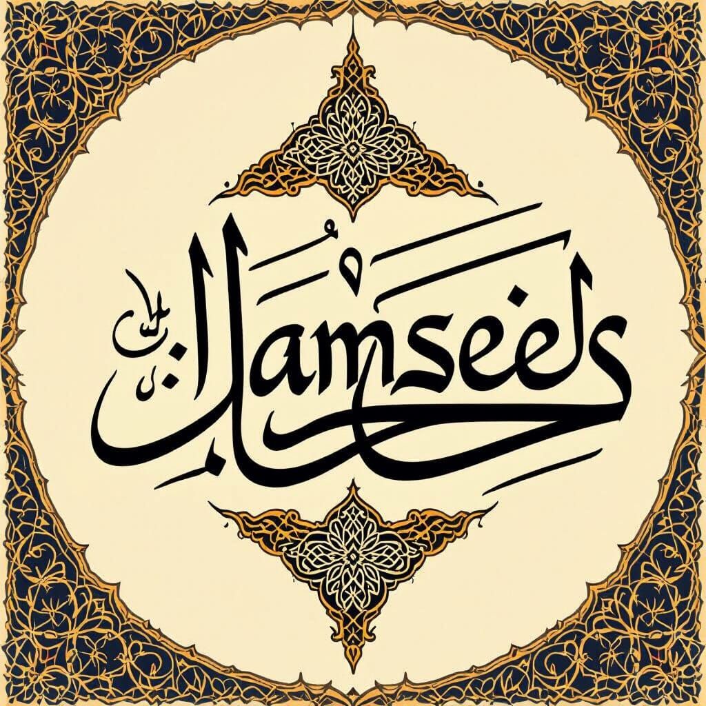 Elegant Arabic Calligraphy of RAMSEES in بالطغراء Style
