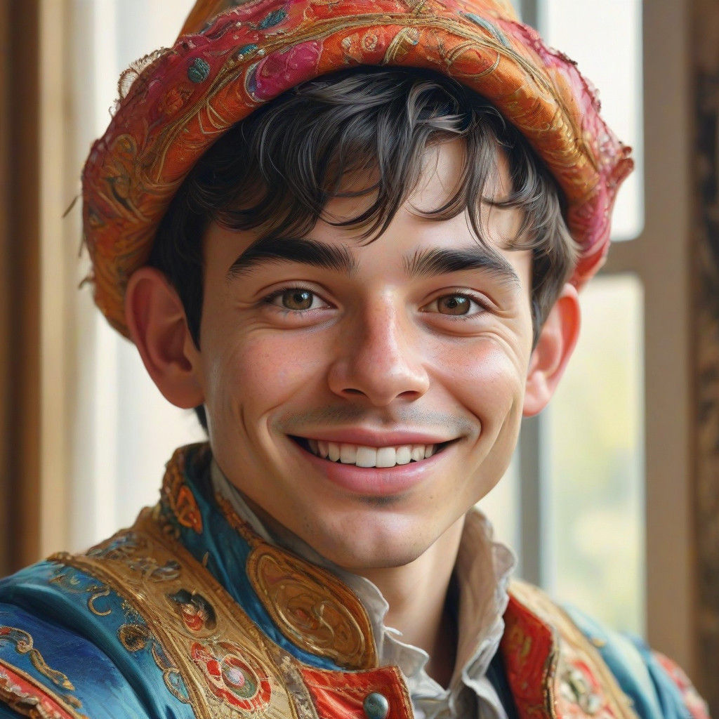 Exuberant Young Gnome in Whimsical Watercolor Style