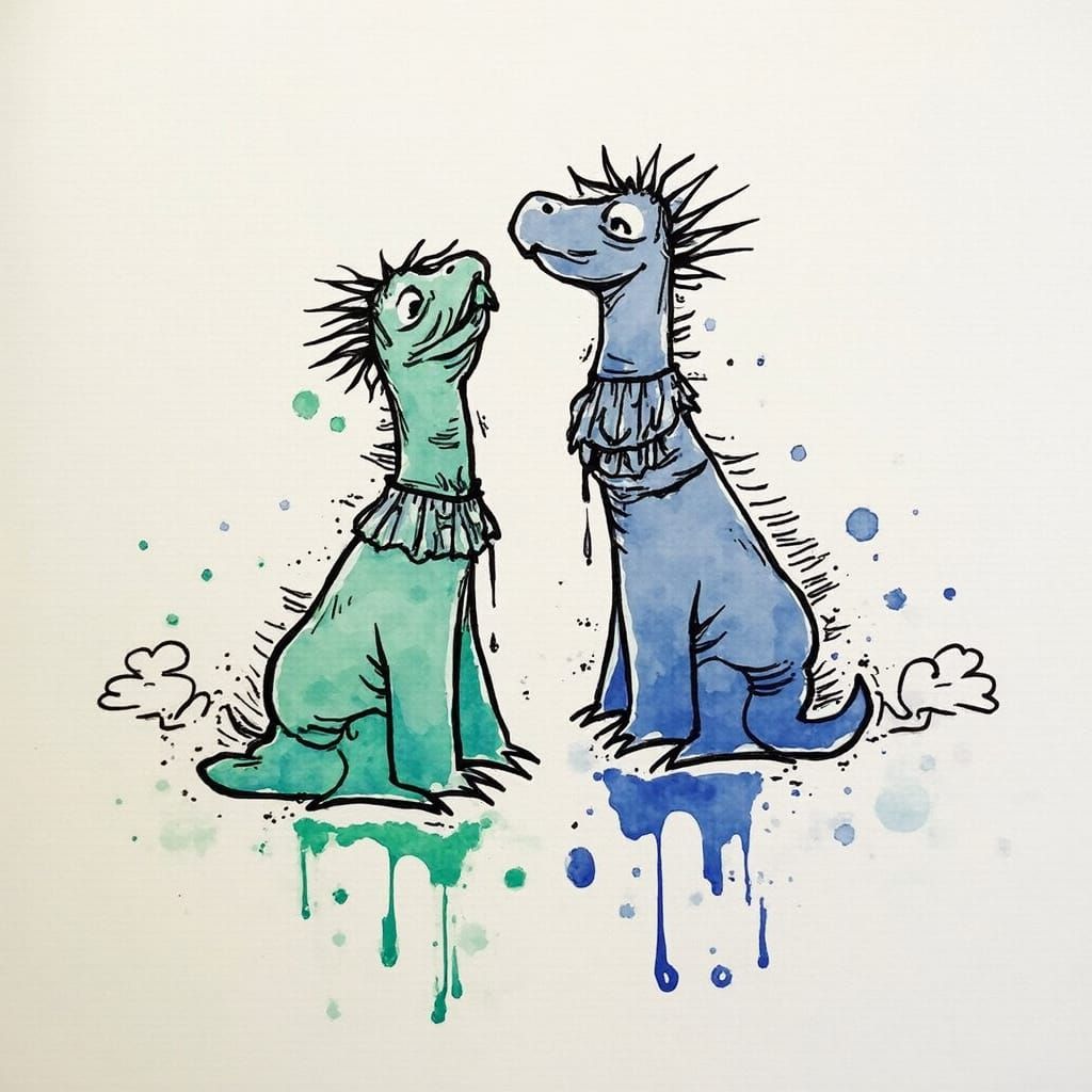 Mysterious Dark Art in Vibrant Ink