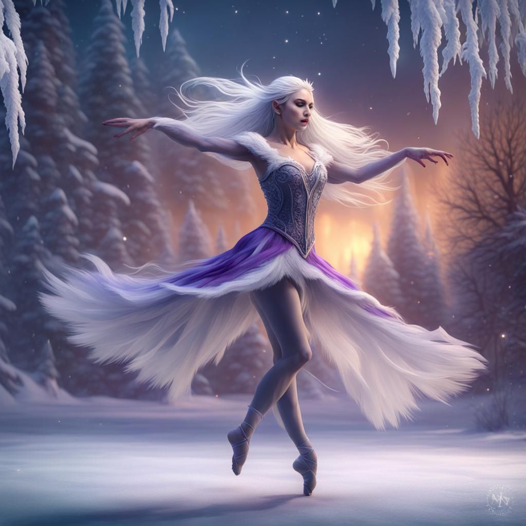 Blind Ballerina Dances in Winter Wonderland