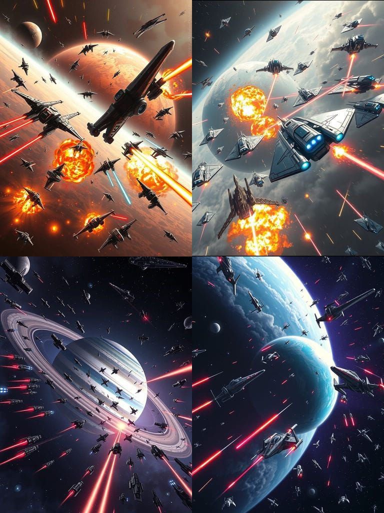 Epic Space Battle in Orbit Around a Planet