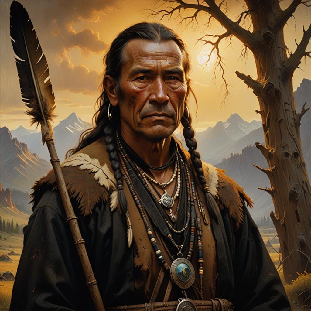 Weathered Shaman in Earthy Tones